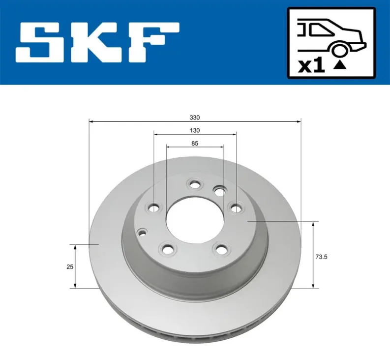 Гальмівний диск вентильований SKF VKBD 90136 V1 (фото 1)