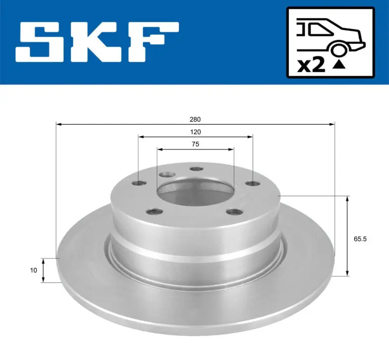 Комплект гальмівних дисків SKF VKBD90146S2 (фото 1)