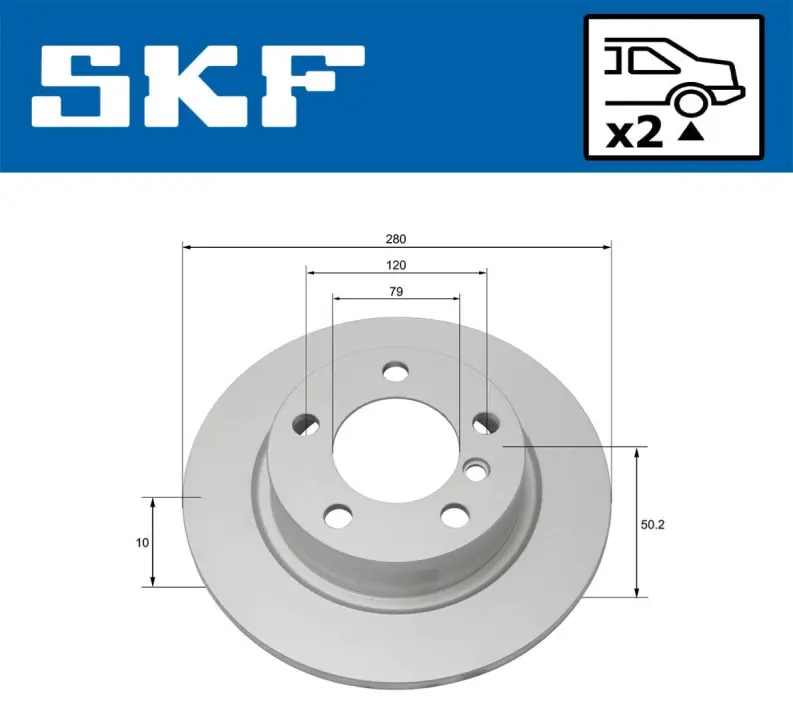 Диск гальм. задн. MINI -16 SKF VKBD90148S2 (фото 1)