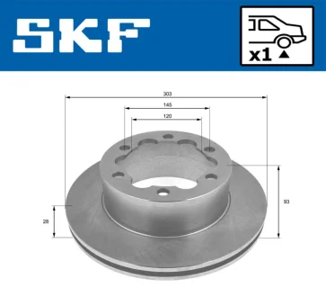 DB диск гальмівний задн. Sprinter 509 511 515 518 06- SKF VKBD90182V1