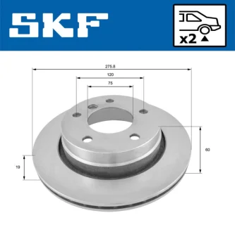 BMW Диск гальмівний задн. (вентил.) E36/46 SKF VKBD90192V2