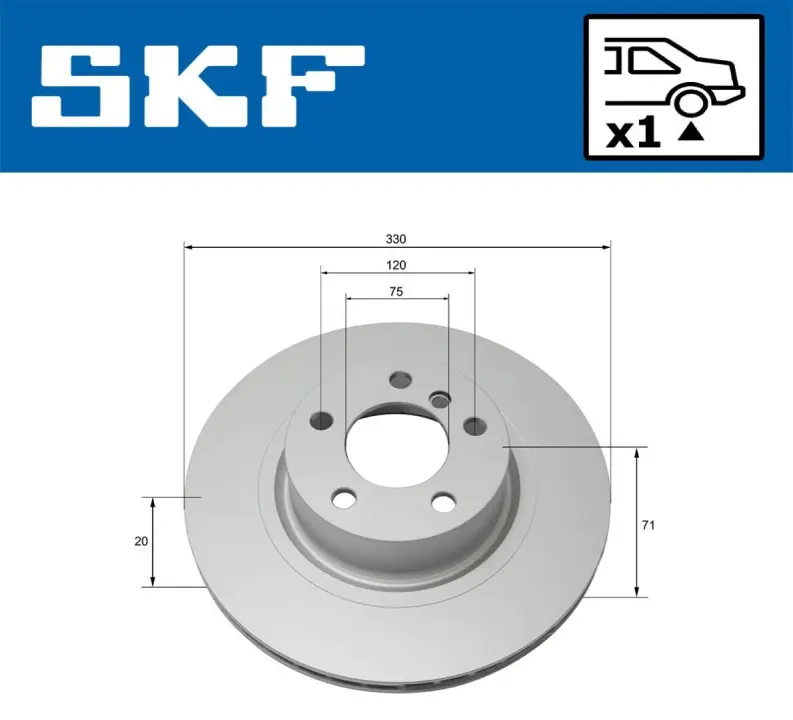 BMW Диск гальмівний задній F25 SKF VKBD90200V1 (фото 1)