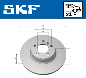 BMW Диск гальмівний задній F25 SKF VKBD90200V1
