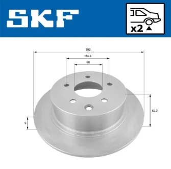 NISSAN Тормозной диск задн. Qashqai 1.6/2.0 SKF VKBD90263S2