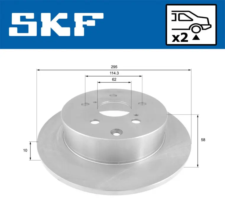 TOYOTA диск гальм.задн. Verso 09- SKF VKBD90380S2 (фото 1)