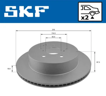 Гальмівний диск задн. Lexus GS 05- SKF VKBD90386V2