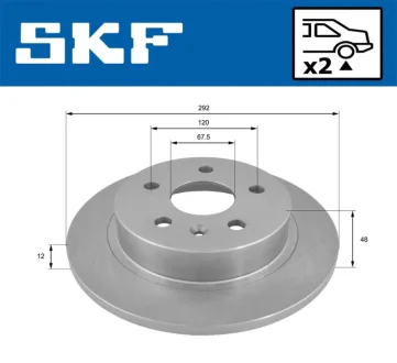 OPEL диск гальмівний задн.&quot.16&quot. Insignia 08- SKF VKBD90401S2
