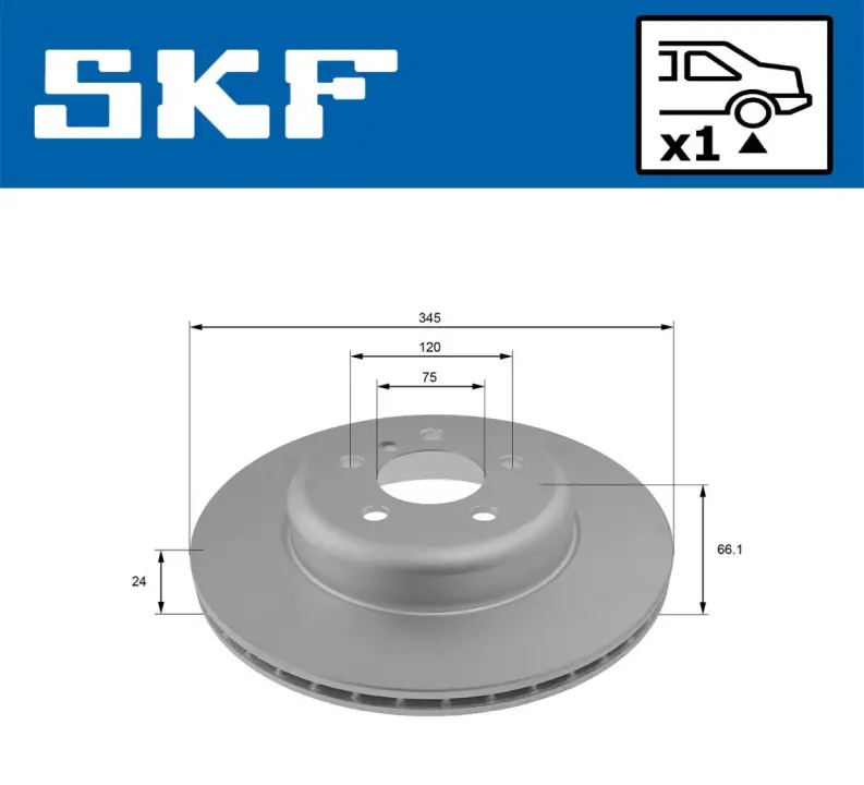 BMW Диск гальмівний задній 3/F30 SKF VKBD90456V1 (фото 1)