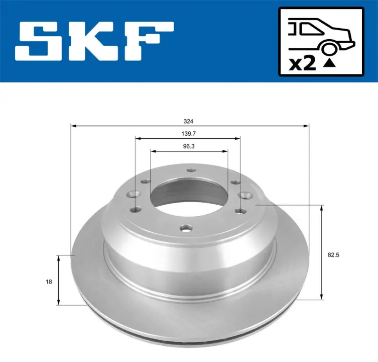 HYUNDAI Диск тормозной задний H-1 08- SKF VKBD90483V2 (фото 1)