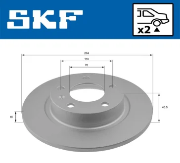 OPEL диск гальмівний задн.Corsa D/E 06- SKF VKBD90624S2