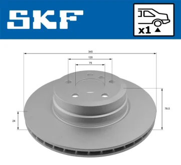 BMW диск гальм задній X5 E70 SKF VKBD90715V1