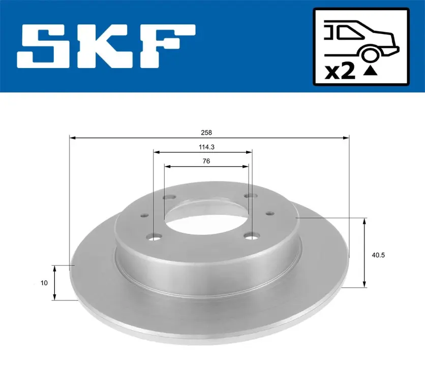 MITSUBISHI диск гальмівний передн. L300/400,Space Gear SKF VKBD90859S2 (фото 1)