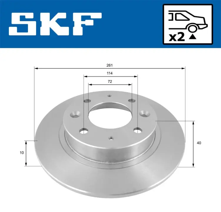 KIA диск гальм. CARENS II SKF VKBD90884S2 (фото 1)