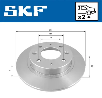KIA диск гальм. CARENS II SKF VKBD90884S2