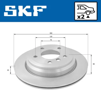 BMW диск гальмівний задн.1 E81/87,3 E90,X1 E84 05- SKF VKBD91072V2