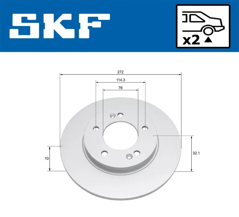 HYUNDAI диск гальмівний i30, KIA CEED 18- SKF VKBD91320S2 (фото 1)