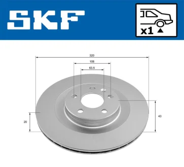 VOLVO диск гальм. задн. S60 20- SKF VKBD91345V1