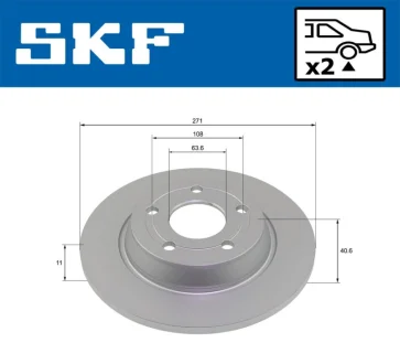 FORD диск гальм. задн. FOCUS 18- SKF VKBD91353S2