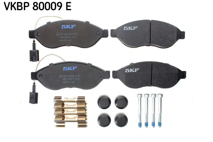 VKBP80009E Комплект гальмівних накладок, дискове гальмо SKF VKBP 80009 E (фото 1)
