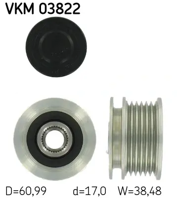 Муфта обгінна генератора (Вир-во) SKF VKM 03822 (фото 1)