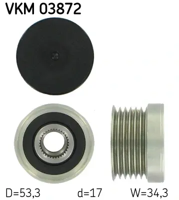 Муфта обгінна генератора (Вир-во) SKF VKM 03872 (фото 1)