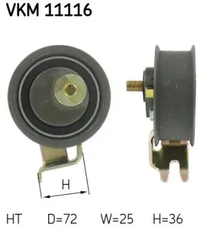 Фото 1 - ролик модуля натягувача ременя SKF VKM 11116 Ролик модуля натягувача ременя SKF VKM 11116 (фото 1)