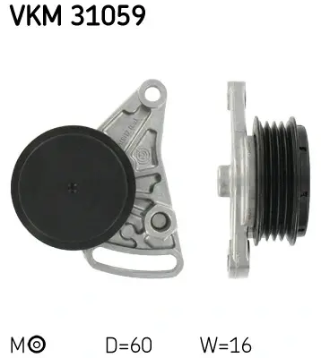 Натягувач ременя AUDI/SKODA/VW A4/A6/Superb/Passat "1,6/2,0L "94-08 SKF VKM31059 (фото 1)