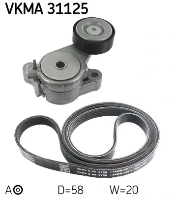 Комплект доріжкового ремня SKF VKMA 31125 (фото 1)