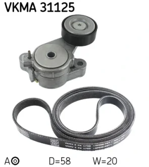 Комплект доріжкового ремня SKF VKMA 31125