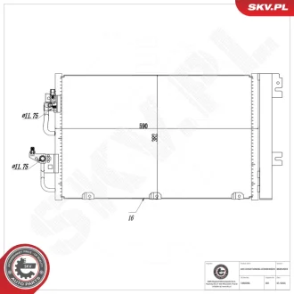 Радиатор кондиционера OPEL Astra H Zafira, 1850096 SKV GERMANY 86SKV003