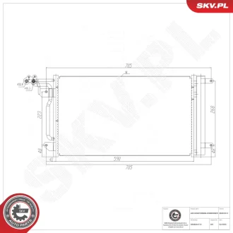 Радиатор кондиционера AUDI A1 SEAT Ibiza IV SKODA Fabia II III VW Polo V, 6R0820411D SKV GERMANY 86SKV012