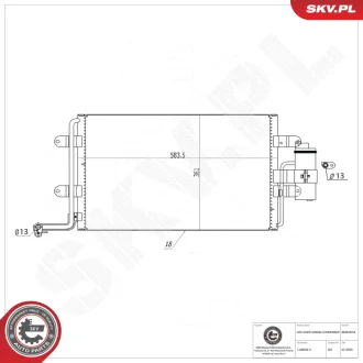 Радиатор кондиционера AUDI A3 TT SEAT Leon Toledo II SKODA Octavia I VW Bora I Golf IV, 1J0820411D SKV GERMANY 86SKV018