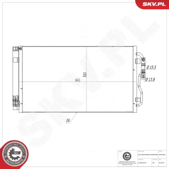 Радиатор кондиционера BMW 1 2 3 4 i3 i8, 64509218121 SKV GERMANY 86SKV085