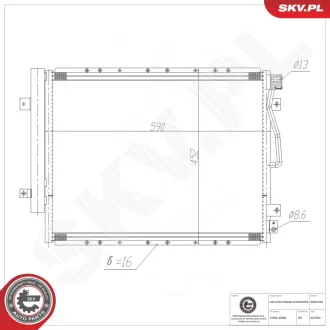 Радиатор кондиционера KIA Sorento I, 97606-3E900 SKV GERMANY 86SKV236