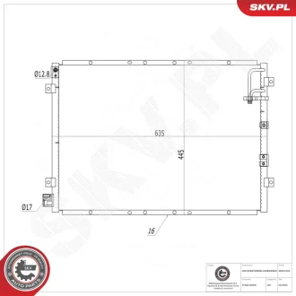 Радиатор кондиционера KIA Sorento I, 97606-3E000 SKV GERMANY 86SKV239