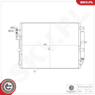 Радиатор кондиционера LAND ROVER Discovery III IV Range Rover Sport I, JRB500040 SKV GERMANY 86SKV312