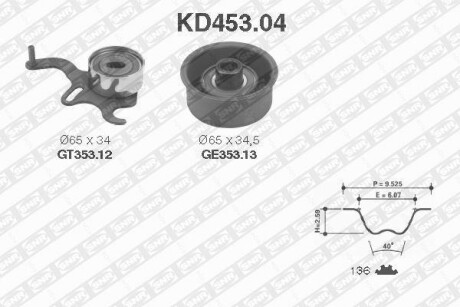 Комплект ременя ГРМ SNR NTN KD453.04