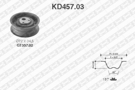 Комплект ремня ГРМ SNR NTN KD457.03