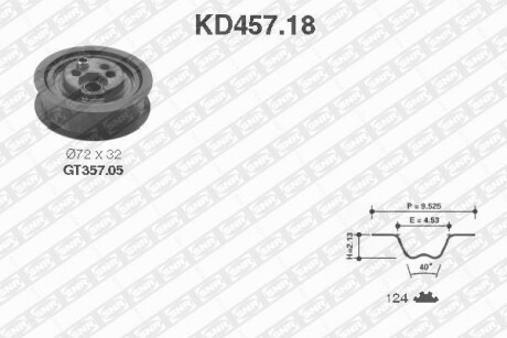 Роликовий модуль натягувача ременя (ролик, ремінь) SNR NTN KD457.18