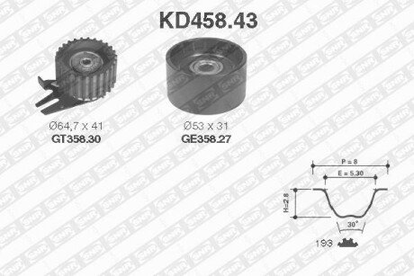 Комплект ремня ГРМ SNR NTN KD458.43