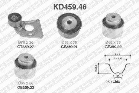 Роликовий модуль натягувача ременя (ролик, ремінь) SNR NTN KD459.46