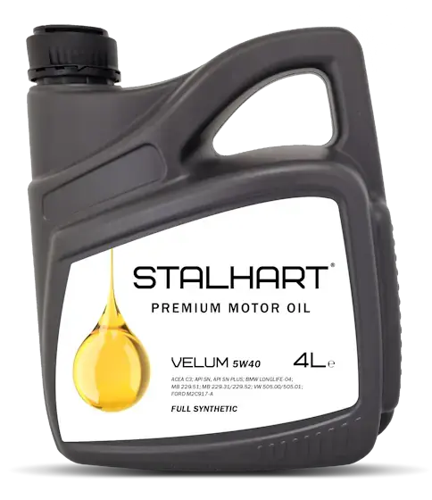 Олива моторна VELUM 5W-40 4л, ACEA C3, API SN, SN Plus, VW 505 00, VW 505 01, BMW Longlife-04, MB 229.31, MB 229.51, MB 229.52, Ford WSS-M2C STALHART 745230 (фото 1)