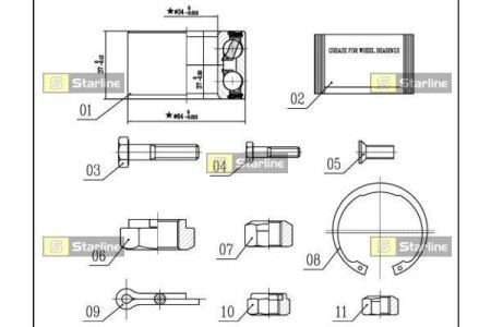 Підшипник колісний PASSAT B3/4 STARLINE S LO 01358