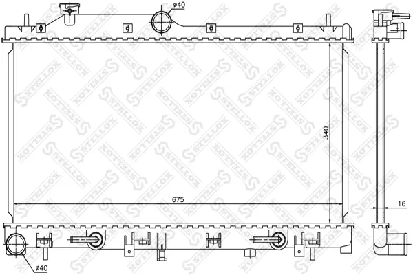 Радіатор охолодження двигуна (A/T) STELLOX 1026649SX (фото 1)