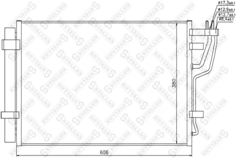 Радиатор кондиционера (606X380) STELLOX 1045381SX