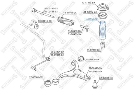 Пильовик амортизатора заднього STELLOX 1153030SX