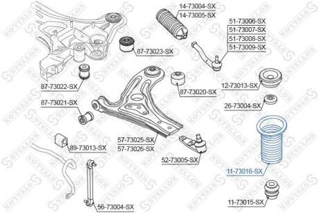 Пыльник амортизатора переднего STELLOX 1173016SX