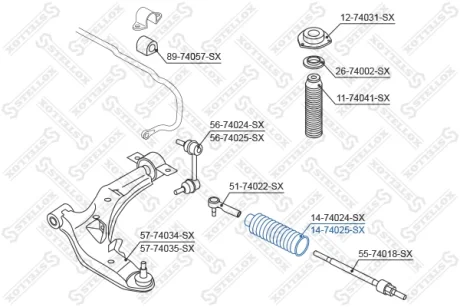Пильовик рульової рейки STELLOX 1474025SX