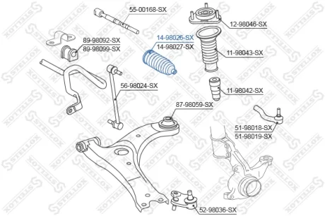 Пильовик кермової рейки STELLOX 1498026SX
