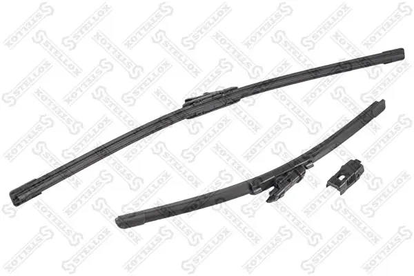 Щітка склоочисника безкаркасні к-т 600мм/24\'+400мм/16\', Pinch tab (вусики), Push button 16 (маленька кнопка 16мм), Top lock (верхній замок) (ST16 / PT / TL) STELLOX 201631SX (фото 1)